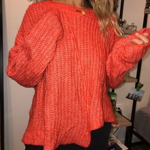 Orange Zara sweater